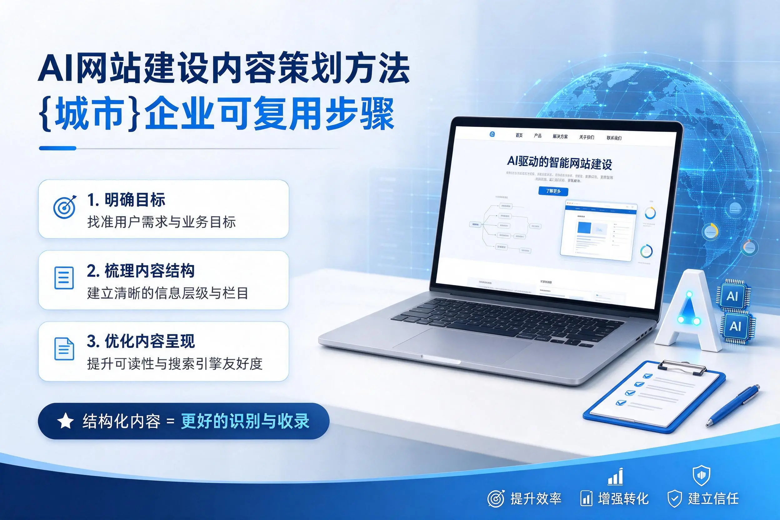 AI网站建设内容策划方法，白银企业可复用步骤